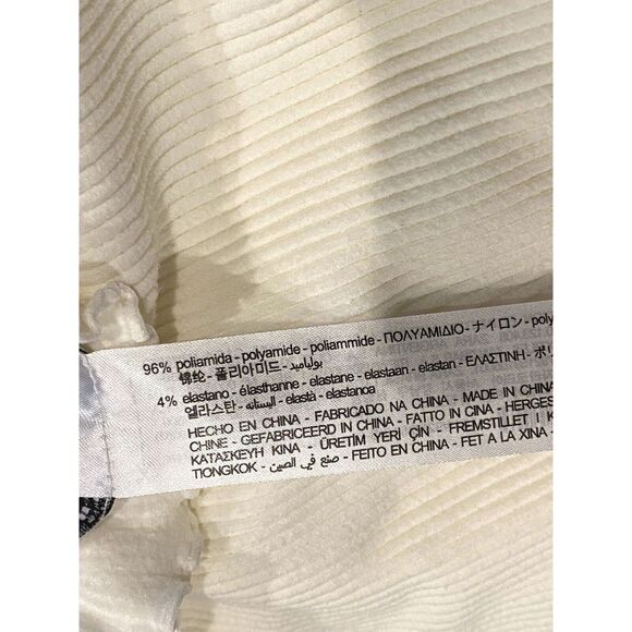 ZARA Limited Contour Collection Ruffle Spaghetti Strap Rib Bodysuit XS Cream - Picture 10 of 15